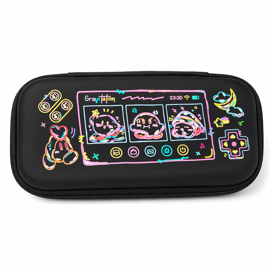 Colorful Kirby Switch Storage Case Bag Black