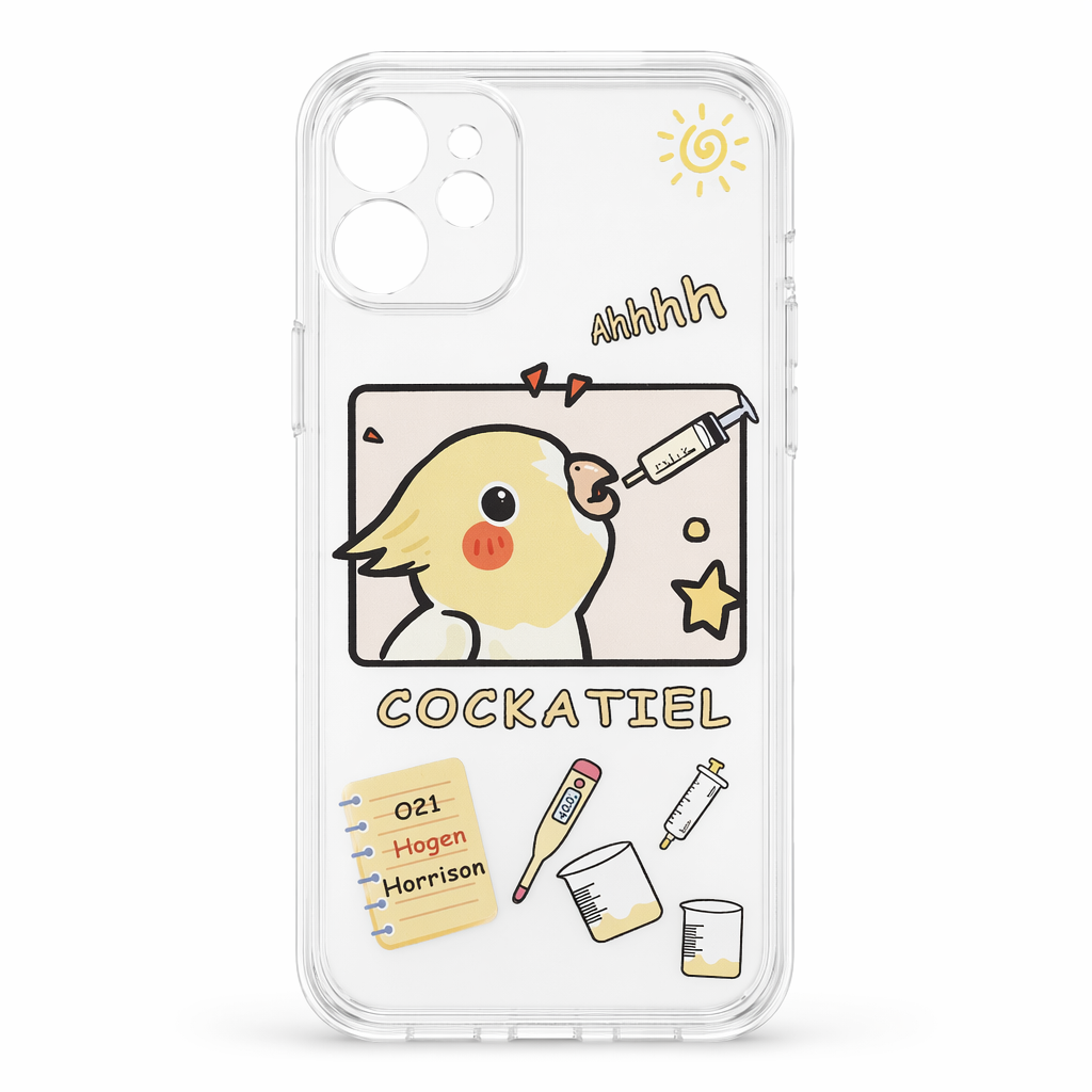 Cockatiel Bird Phone Case with Protection Gray