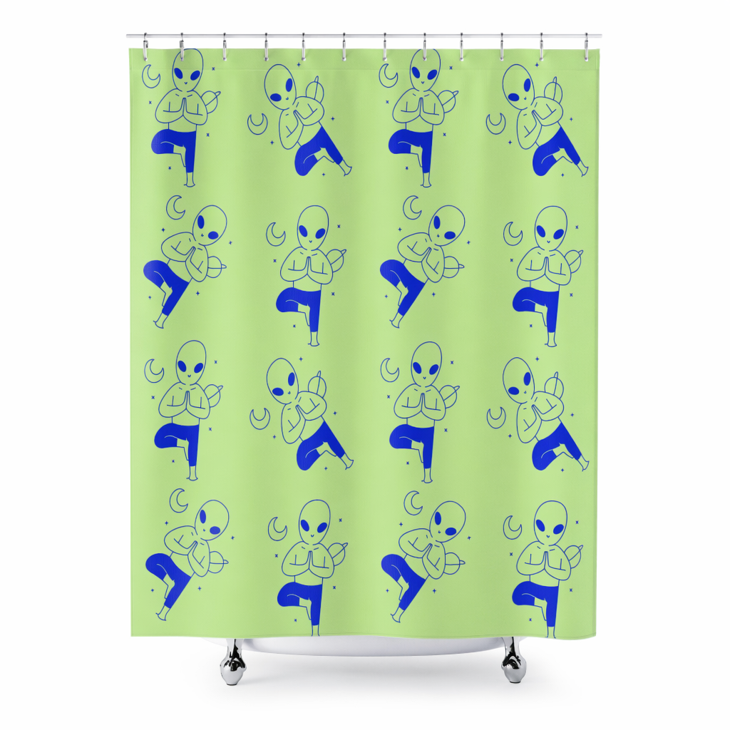 Extraterrestrial Yoga Bathroom Drapes Default