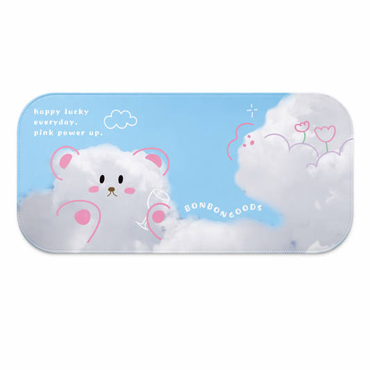 BonBonGoods PU Leather Gaming Mouse Pad Cloud Bear Blue