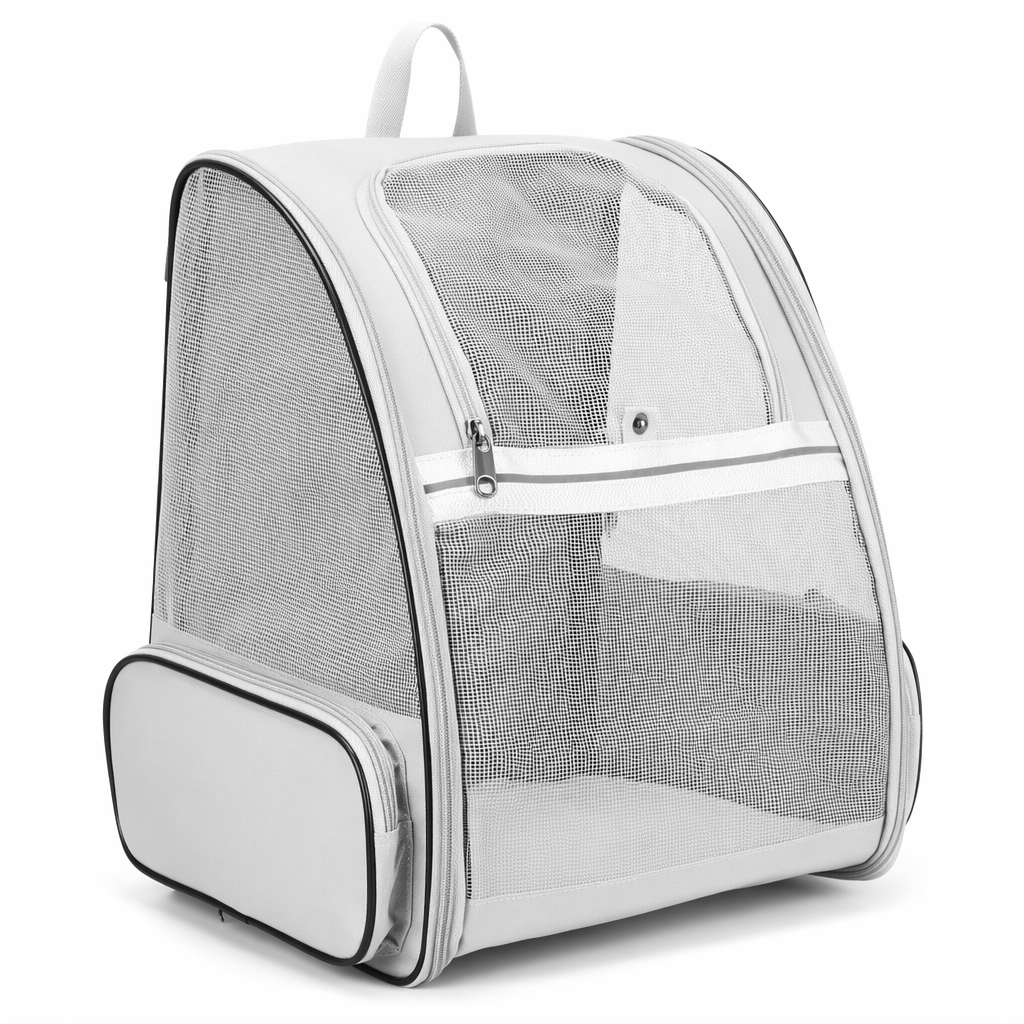 Pet Travel Backpack - Airy and Ventilated Gray