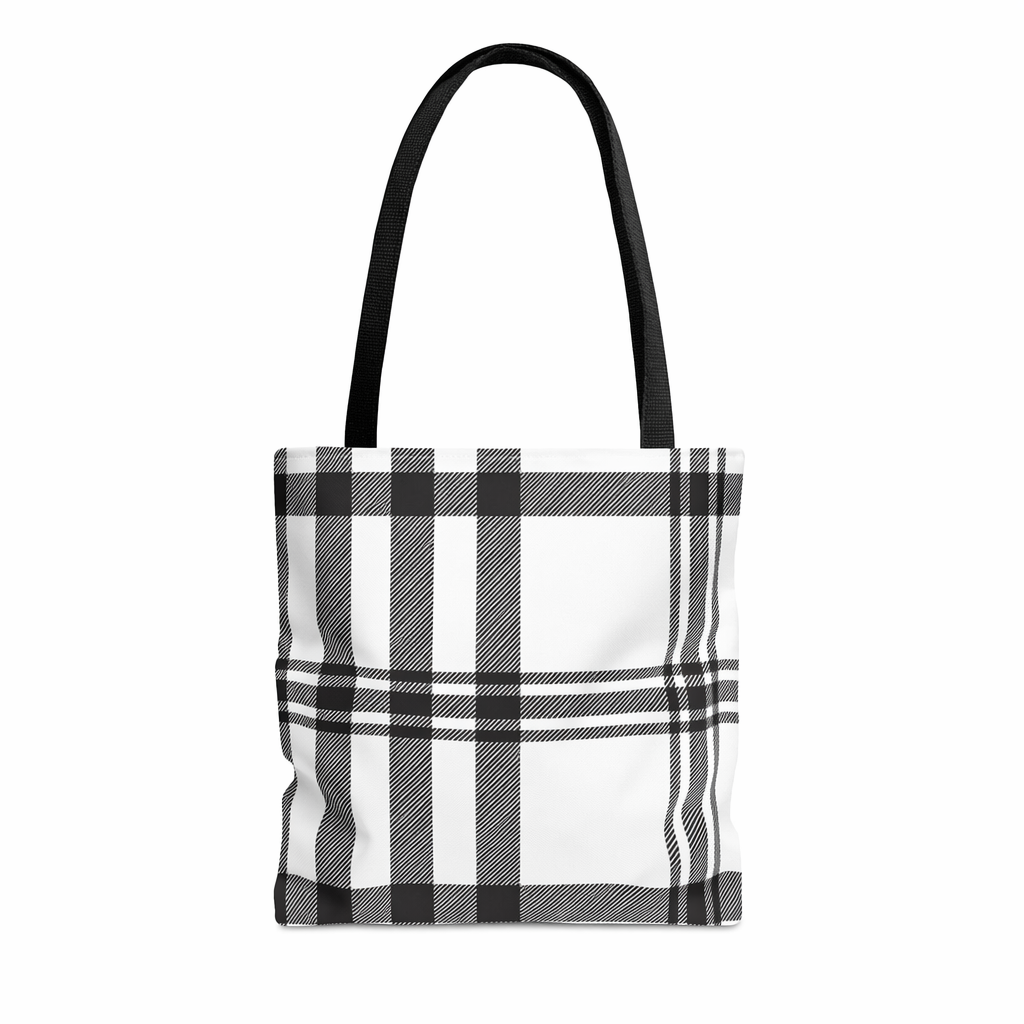 Plaid Tote Bag in Monochrome Design Default