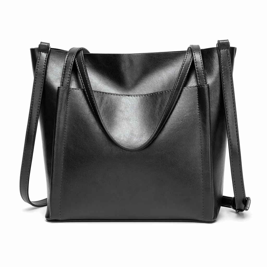 Urban Chic Faux Leather Tote Bag Black