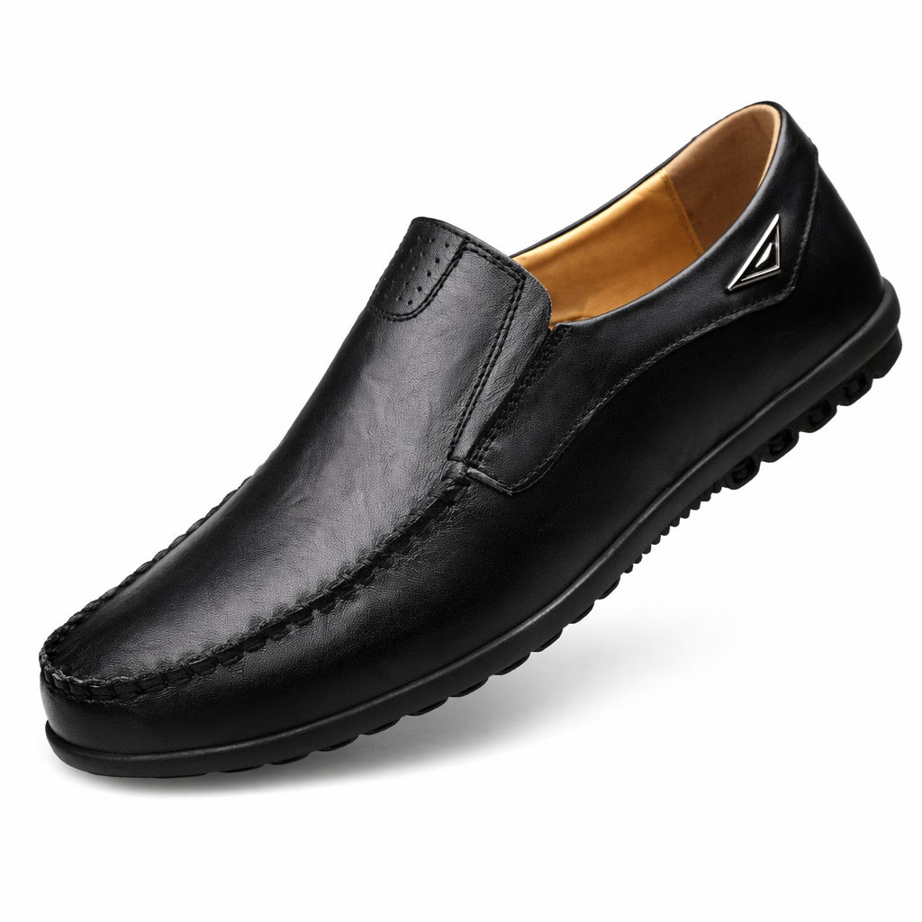 Soft Vegan Leather Men's Casual Loafers Black
