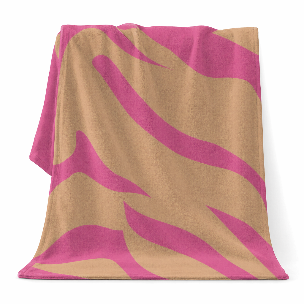 Pink and Apricot Cheetah Print Plush Blanket Default