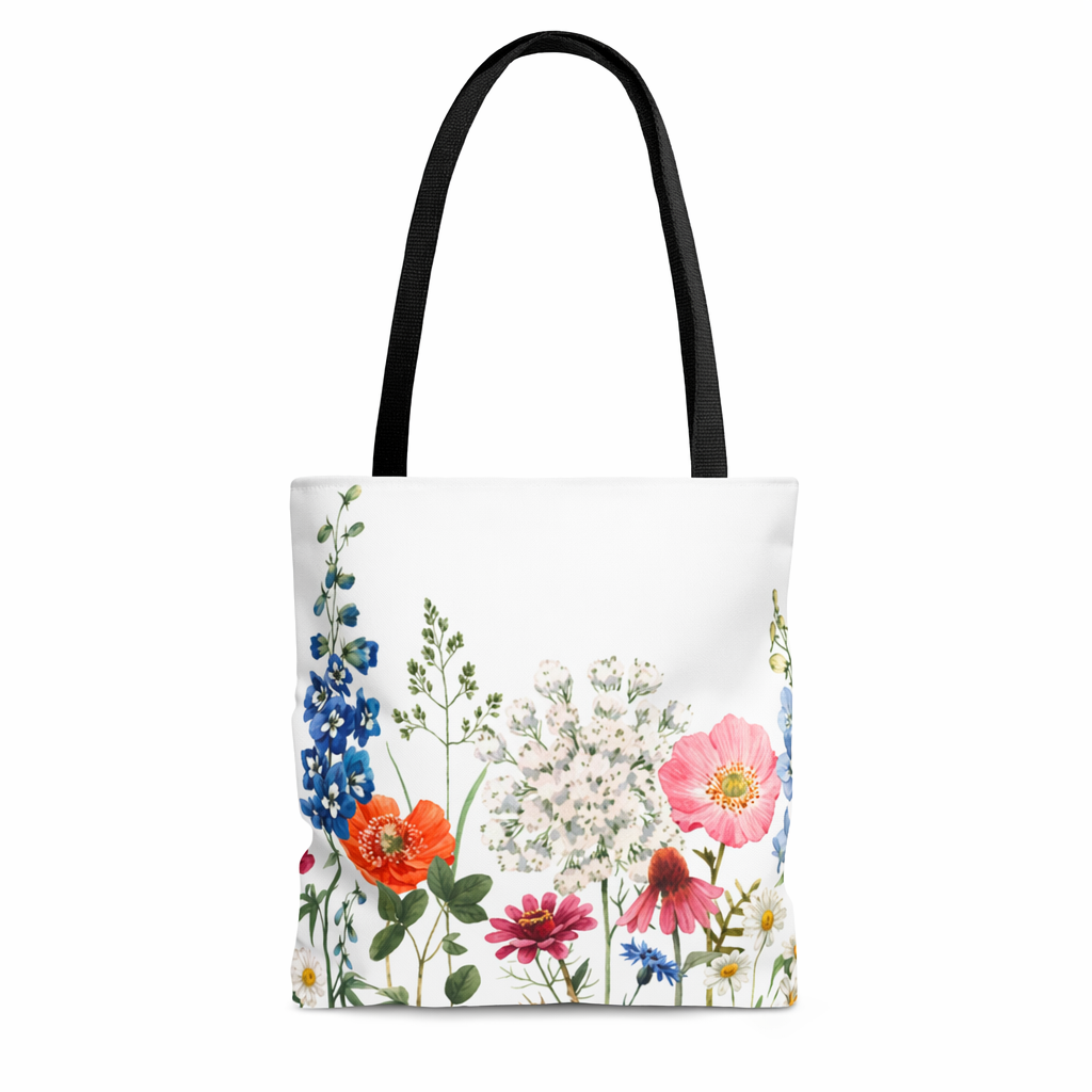 Medium Tote Bag with Floral Print on Both Sides Default