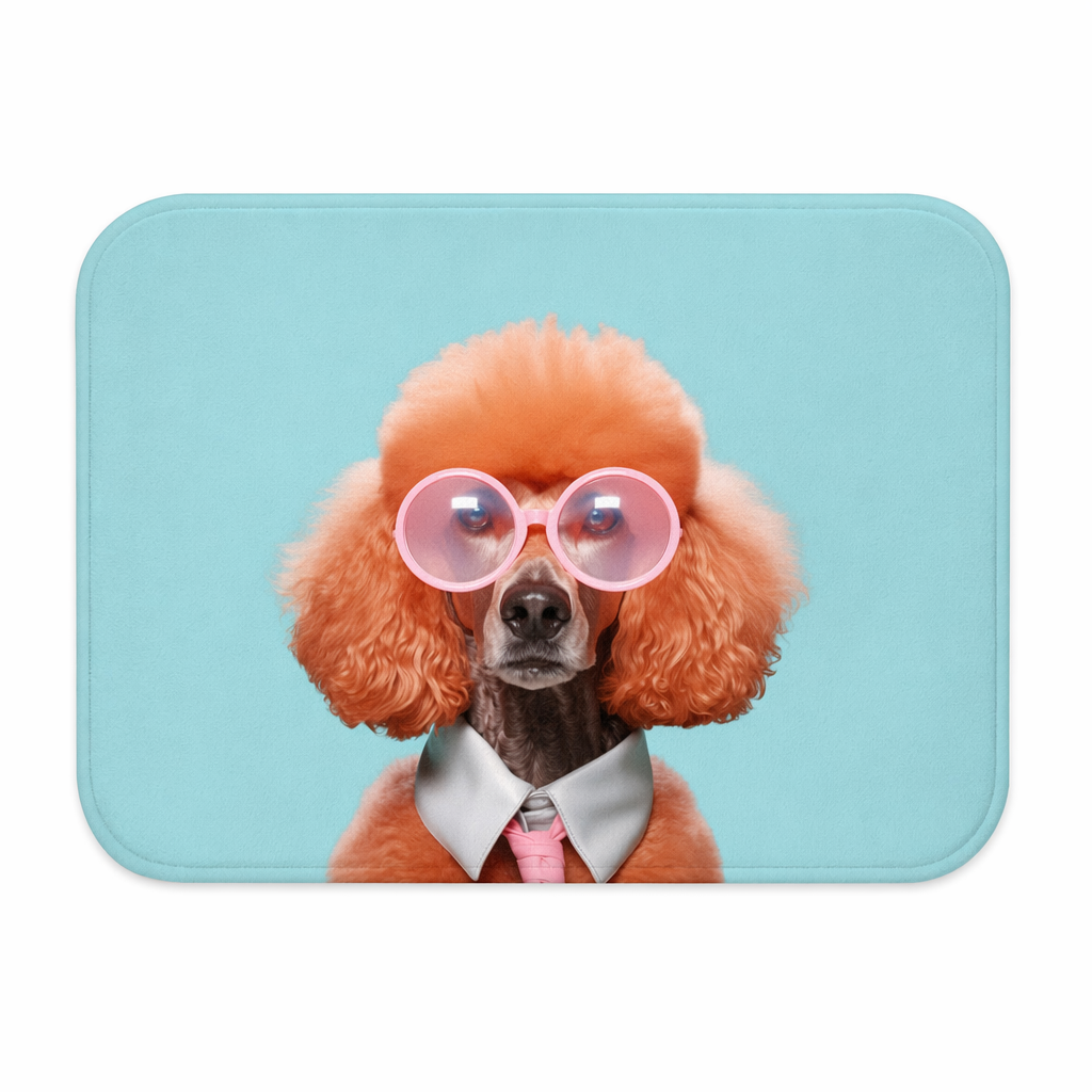 Stylish Canine with Sunglasses Bath Mat Default