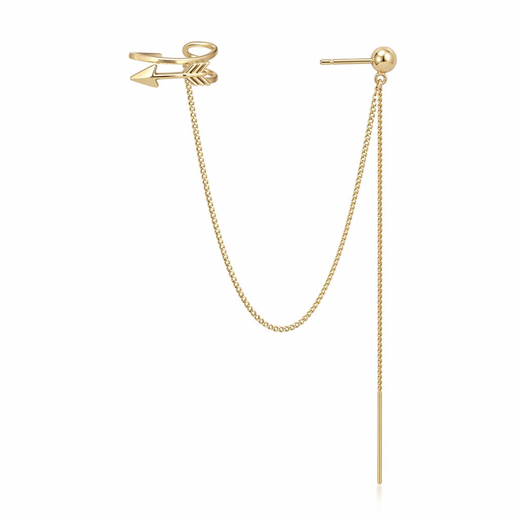 Faux Cuff Clip Drop Earring for a Striking Look Gold X