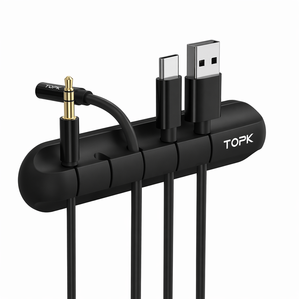 USB Cable Organizer (Set of 2): Streamline Your Cables for Easy Management Default