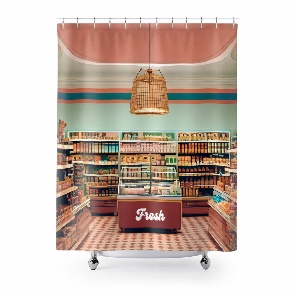 Supermarket Shower Curtains with a Vintage Flair Default