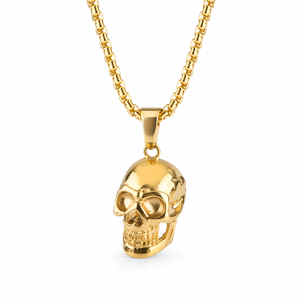 Gleaming Skeleton Pendant Gold