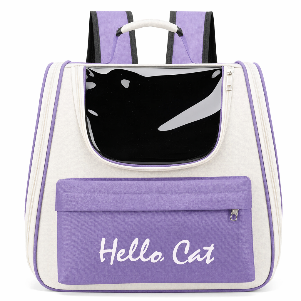 Vibrant Ventilated Feline Backpack for Exploring Purple