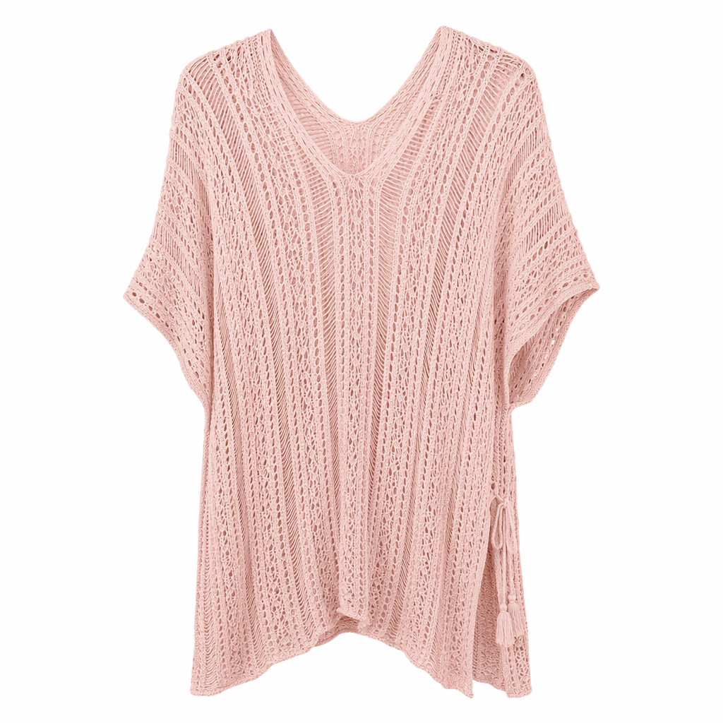 Crocheted Women's Cover-Up for Bikinis Pink