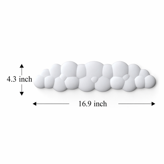 Cloud Keyboard Wrist Rest with Memory Foam white long