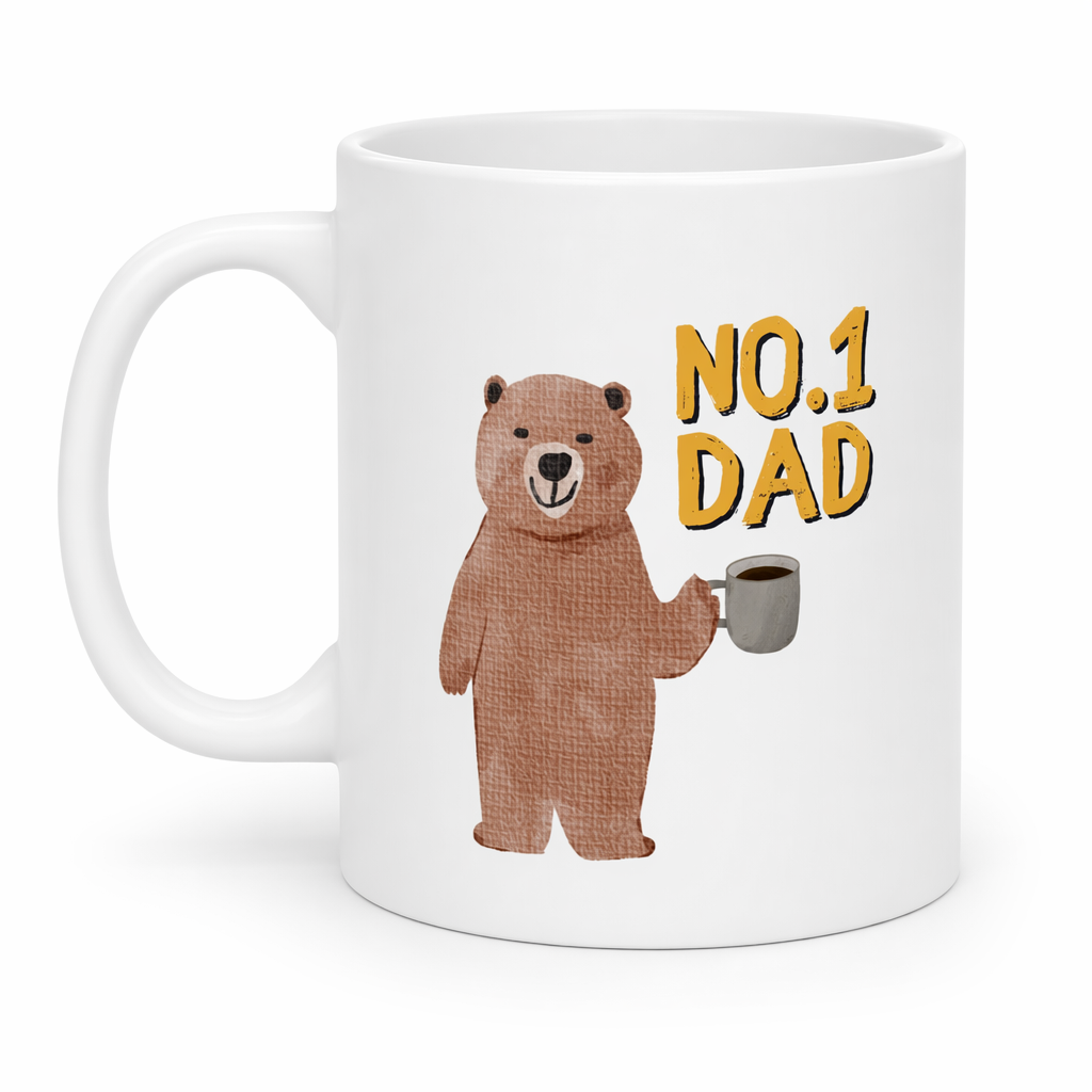 Top Dad Teddy Bear Mug for Tea and Coffee Default