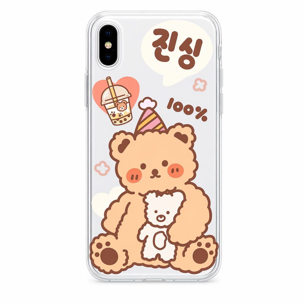 Transparent Cute Bear Phone Case - Protection A