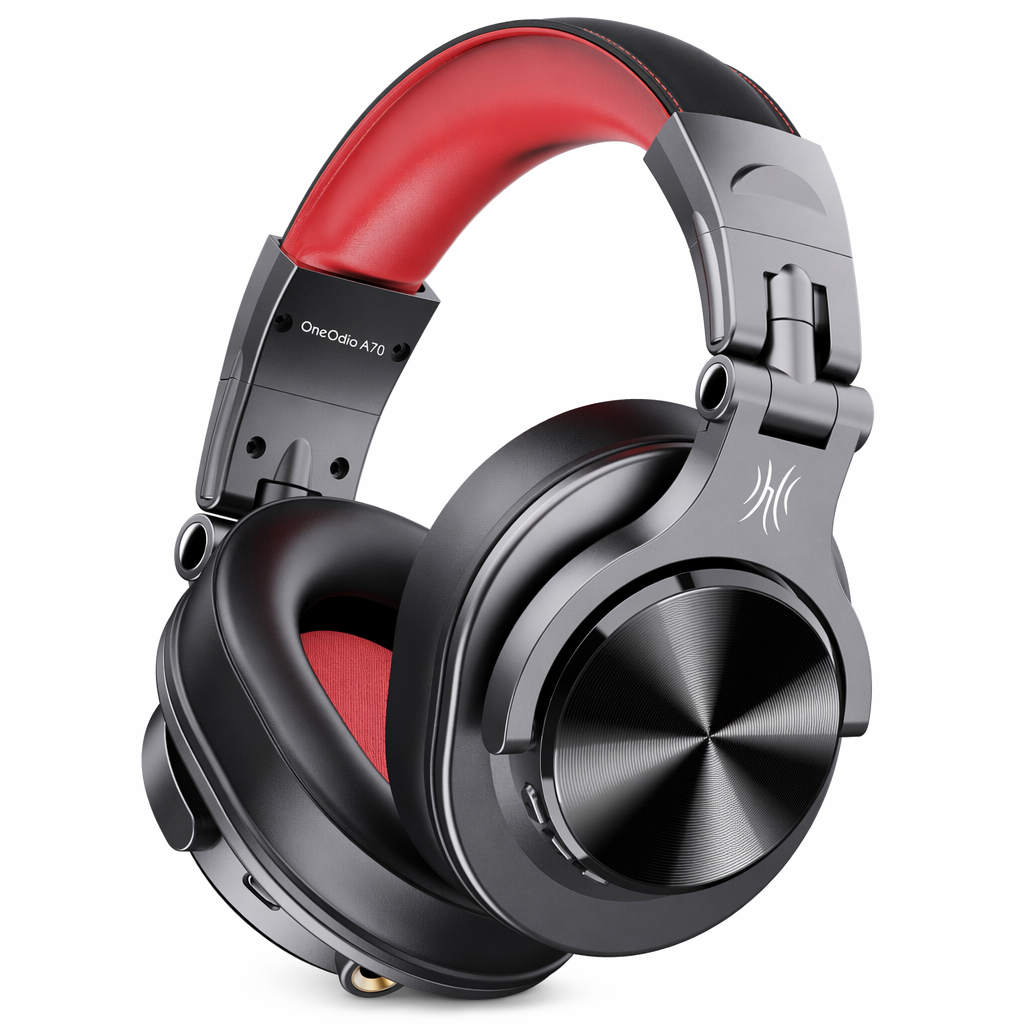 Wireless Fusion Headphones with Bluetooth Connectivity Red