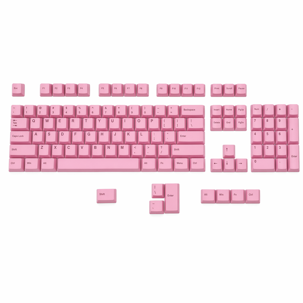 104-Key Mechanical Keyboard Keycap Set Pink