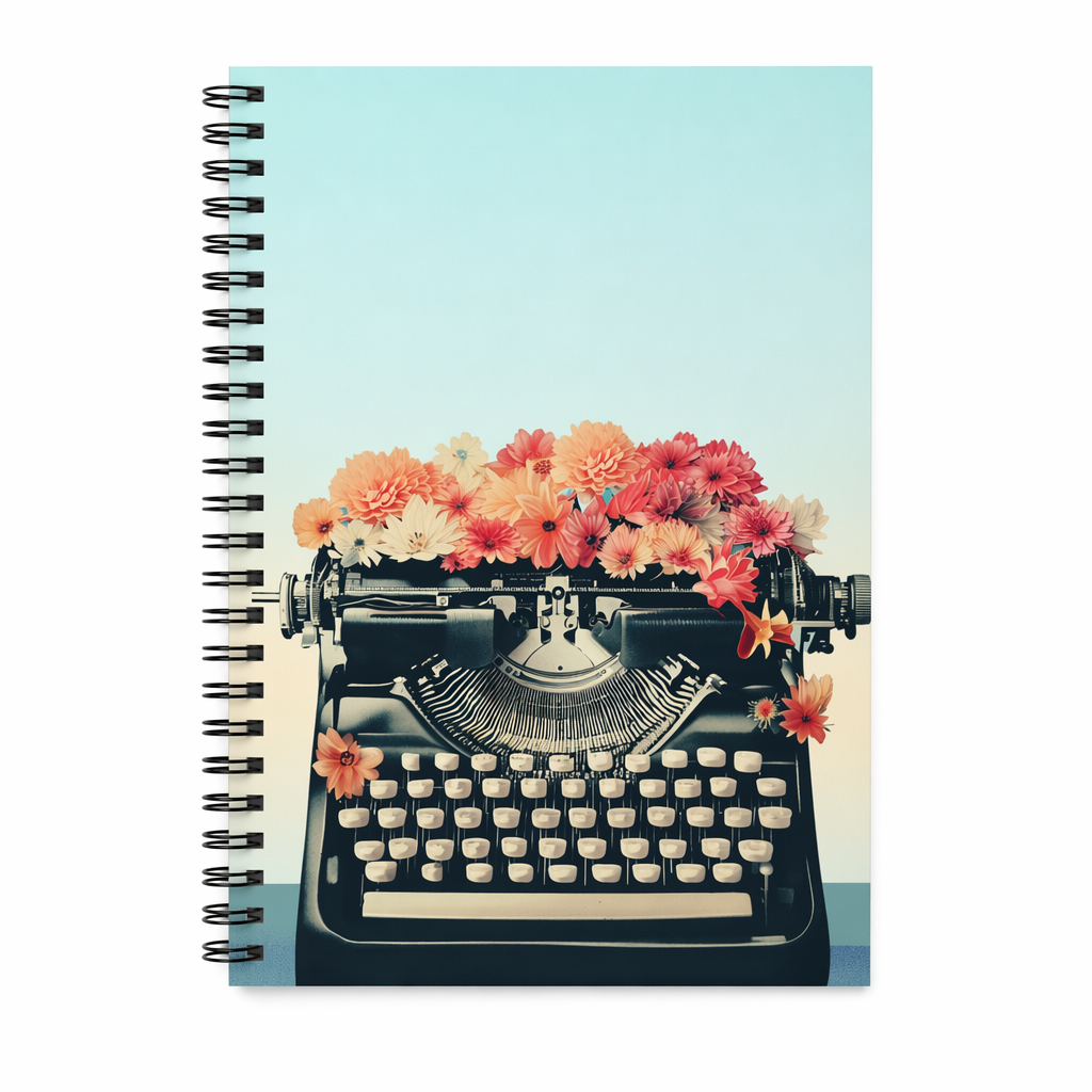 Spiral Notebook with Vintage Typewriter Design Default
