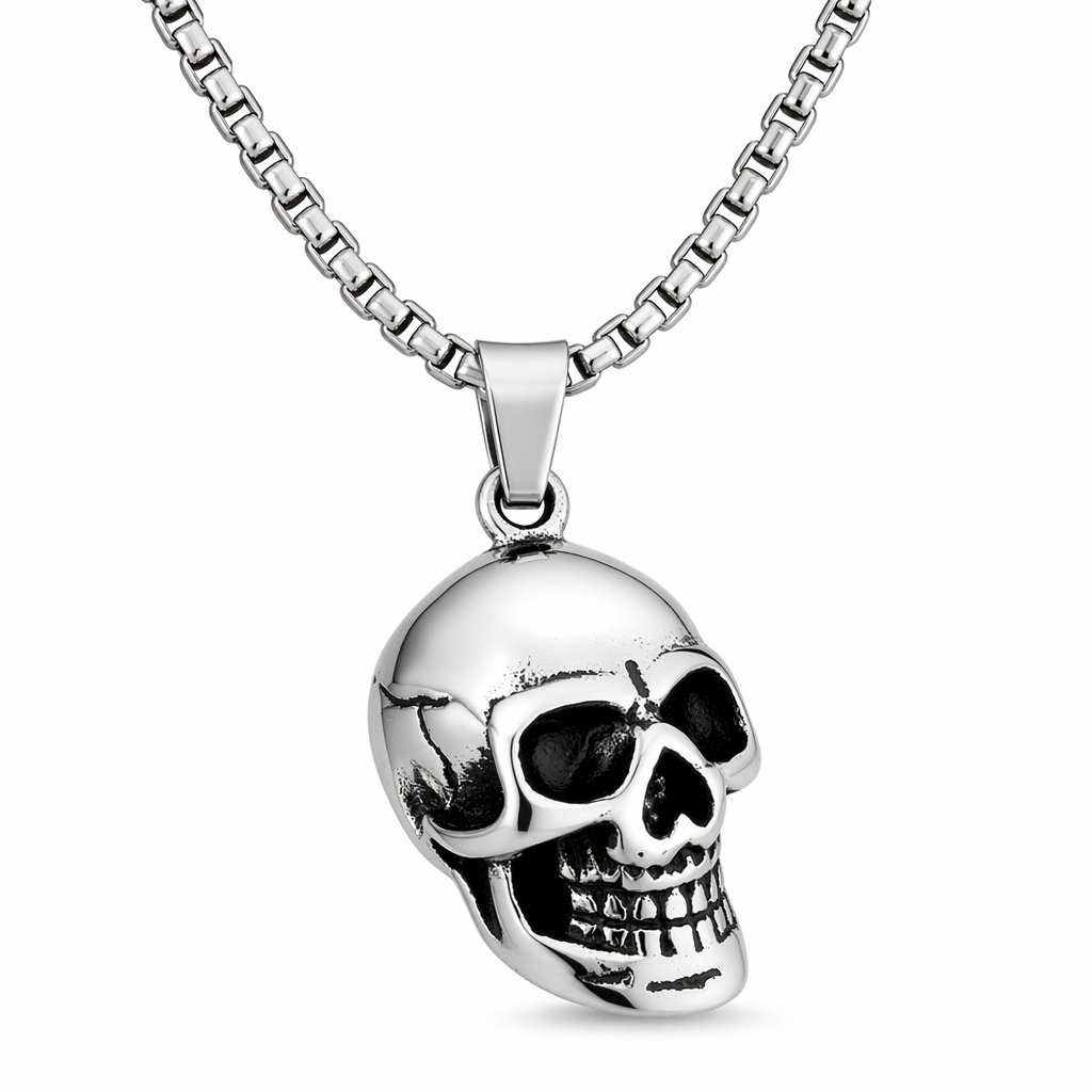 Gleaming Skeleton Pendant Silver