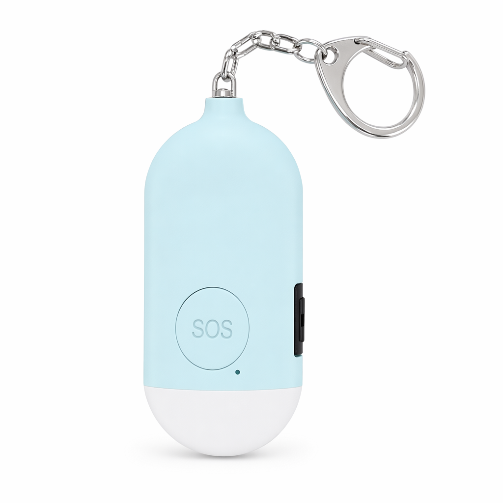 Safety Alarm with LED - Powerful 130dB Siren Light Blue