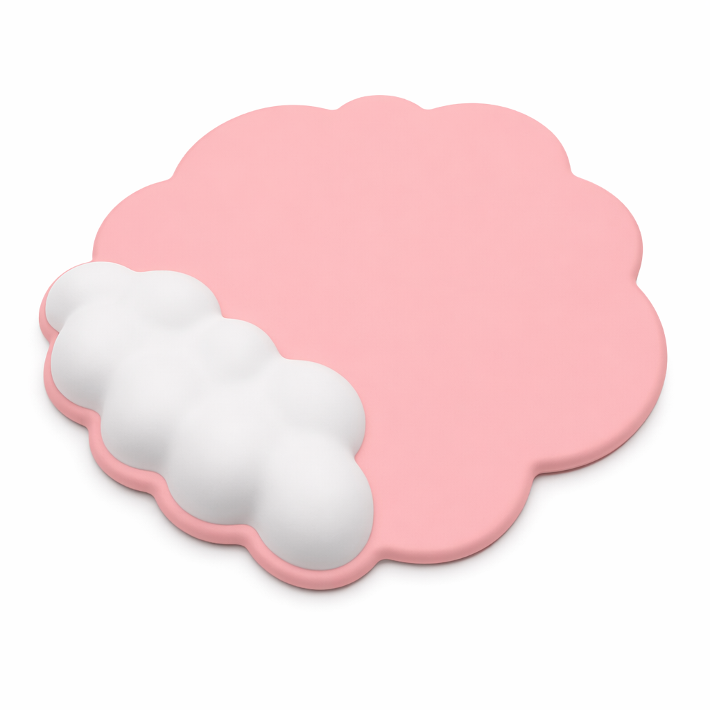 Cloud Mouse Pad with Wrist Support Pink