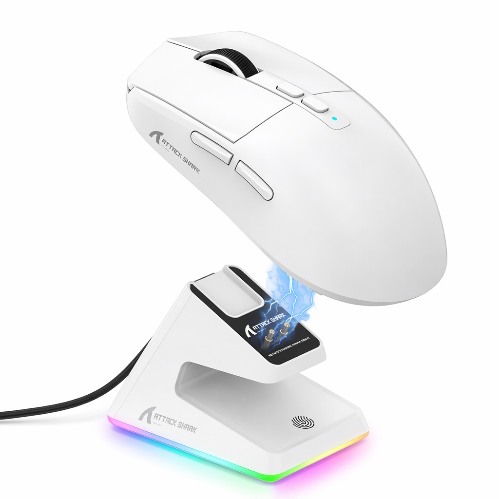 Powerful X6 Tri Mode Wireless RGB Bluetooth Mouse White