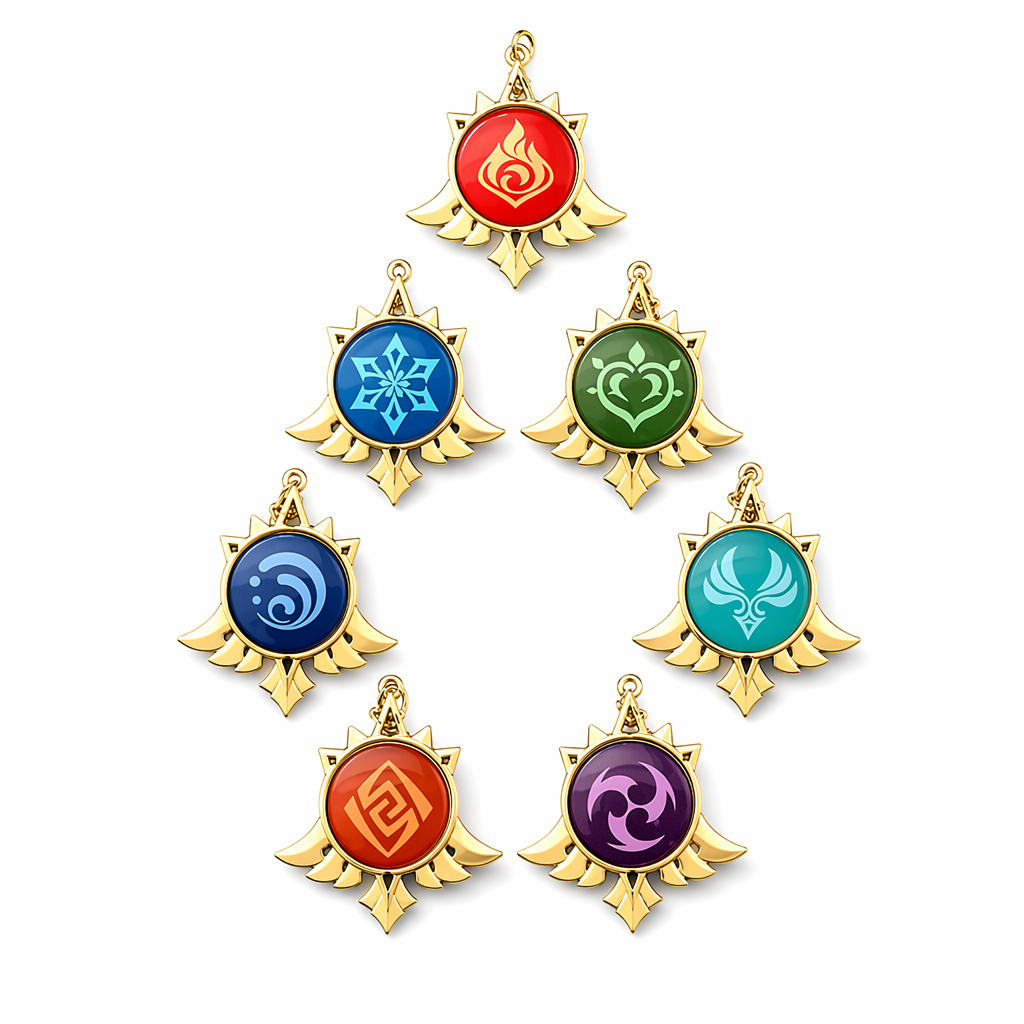 Genshin Impact Mondstadt Vision Keychain Pyro