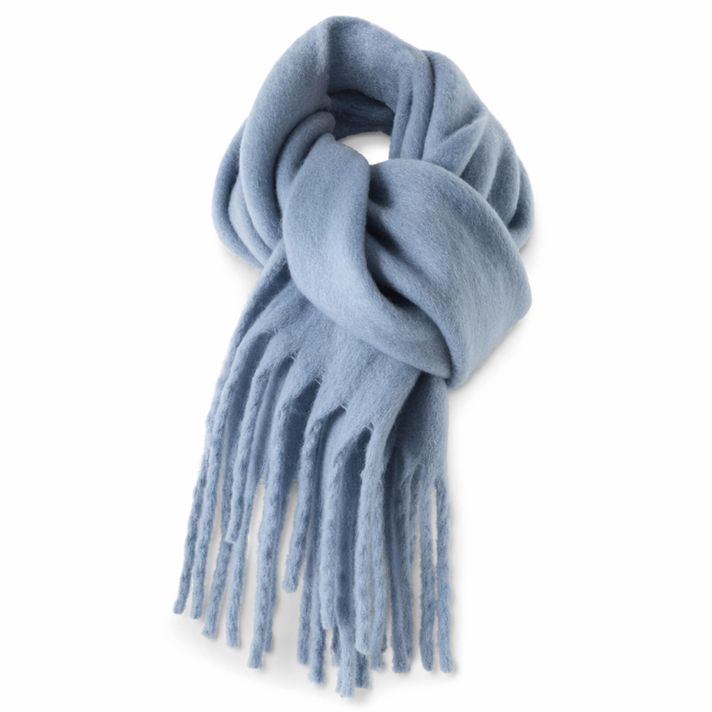 Thick and Cozy Wrap Scarf Light Blue