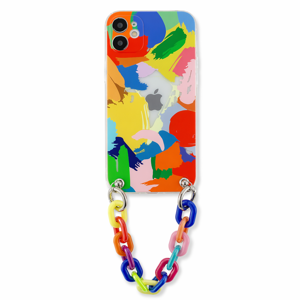 Colorful iPhone Case with Bracelet Chain - A Vibrant and Stylish Phone Accessory A