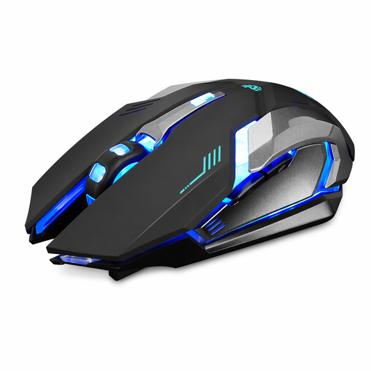 7th Generation Dragon Stealth Wireless Silent LED Backlit USB Optical Gaming Mouse Black