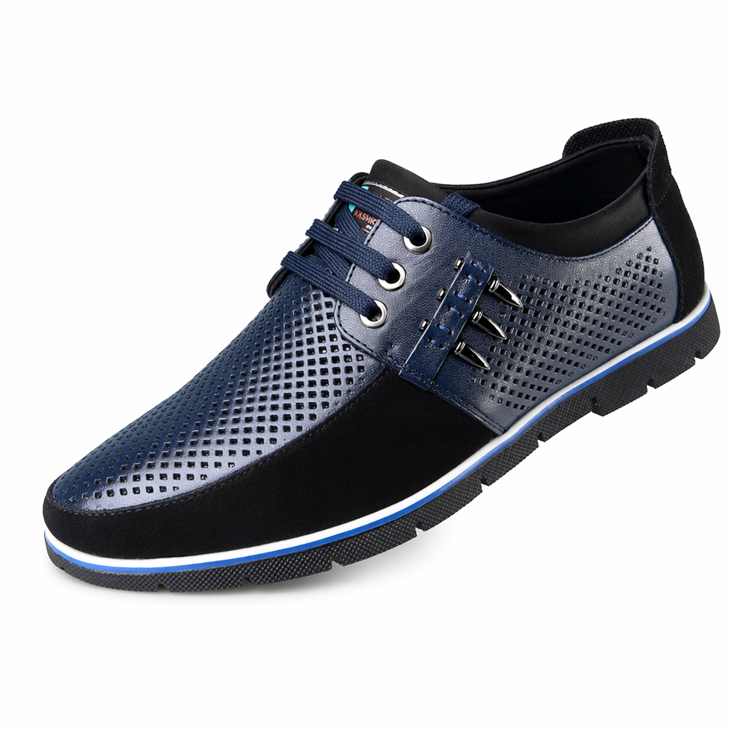 Two Tone Casual Lace Up Men's Footwear Blue