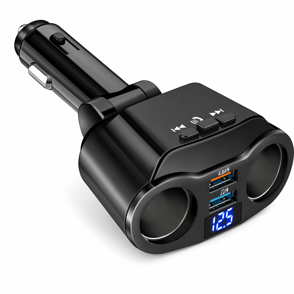 Car Lighter Adaptor with Dual USB Port Default