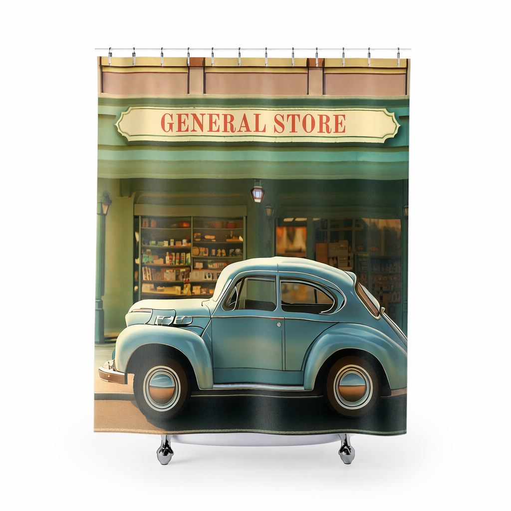 Vintage Shop Featuring Automotive Themed Shower Curtains Default