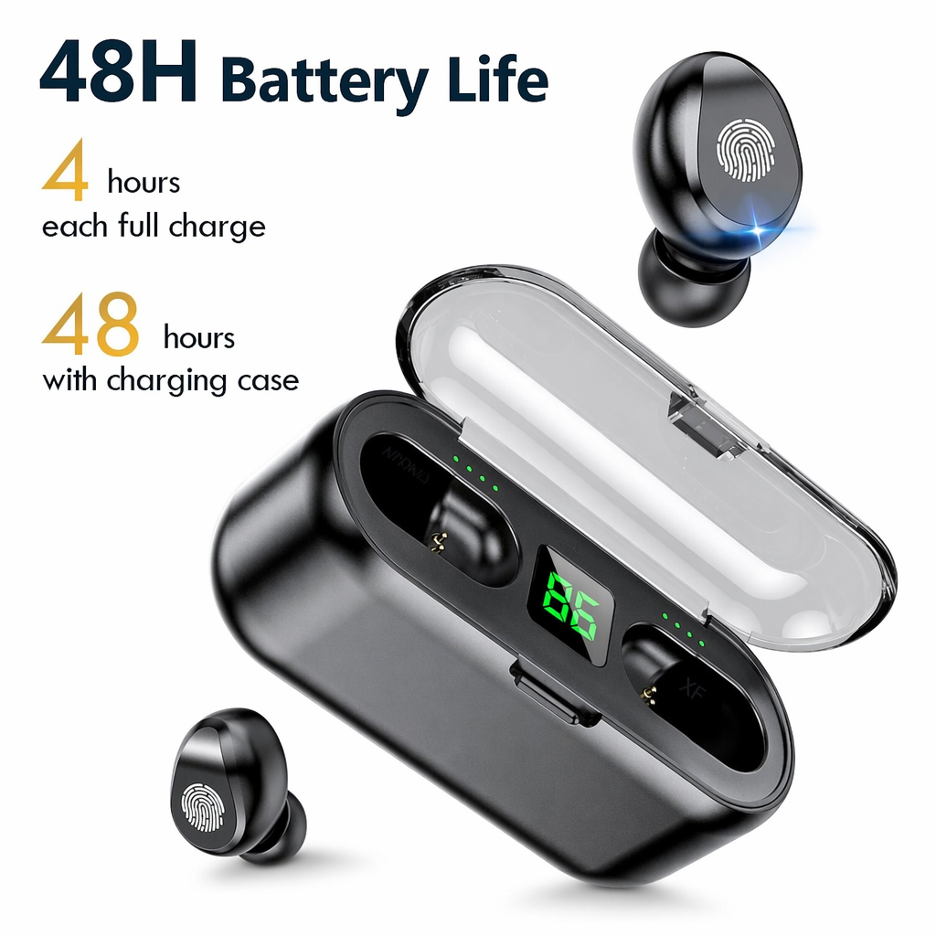 Smart Touch Ninja Dragon Bluetooth Earphones: Experience Wireless Audio Brilliance Default