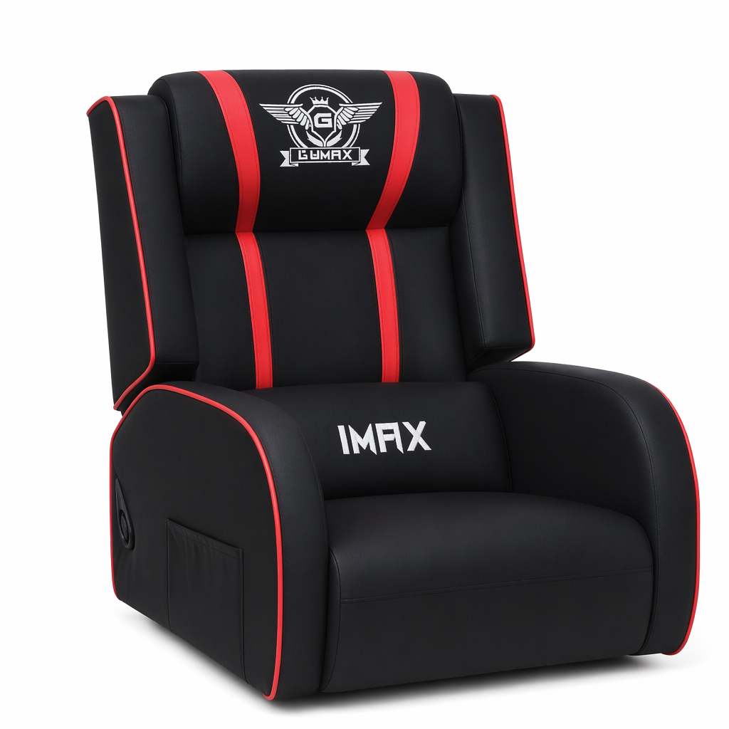 Massage Gaming Chair with Lumbar Support and Reclining Feature Red