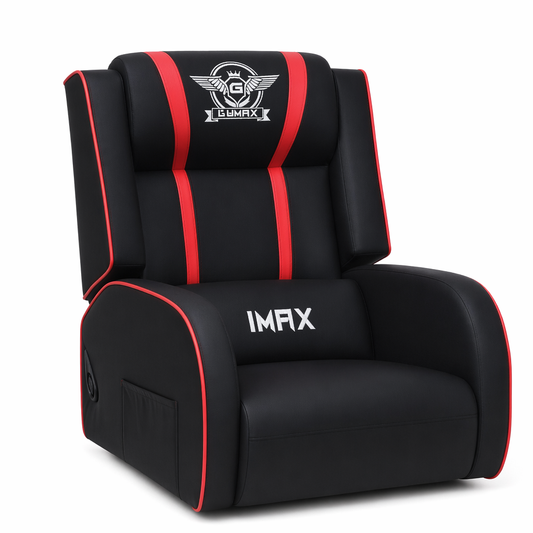 Massage Gaming Chair with Lumbar Support and Reclining Feature Red