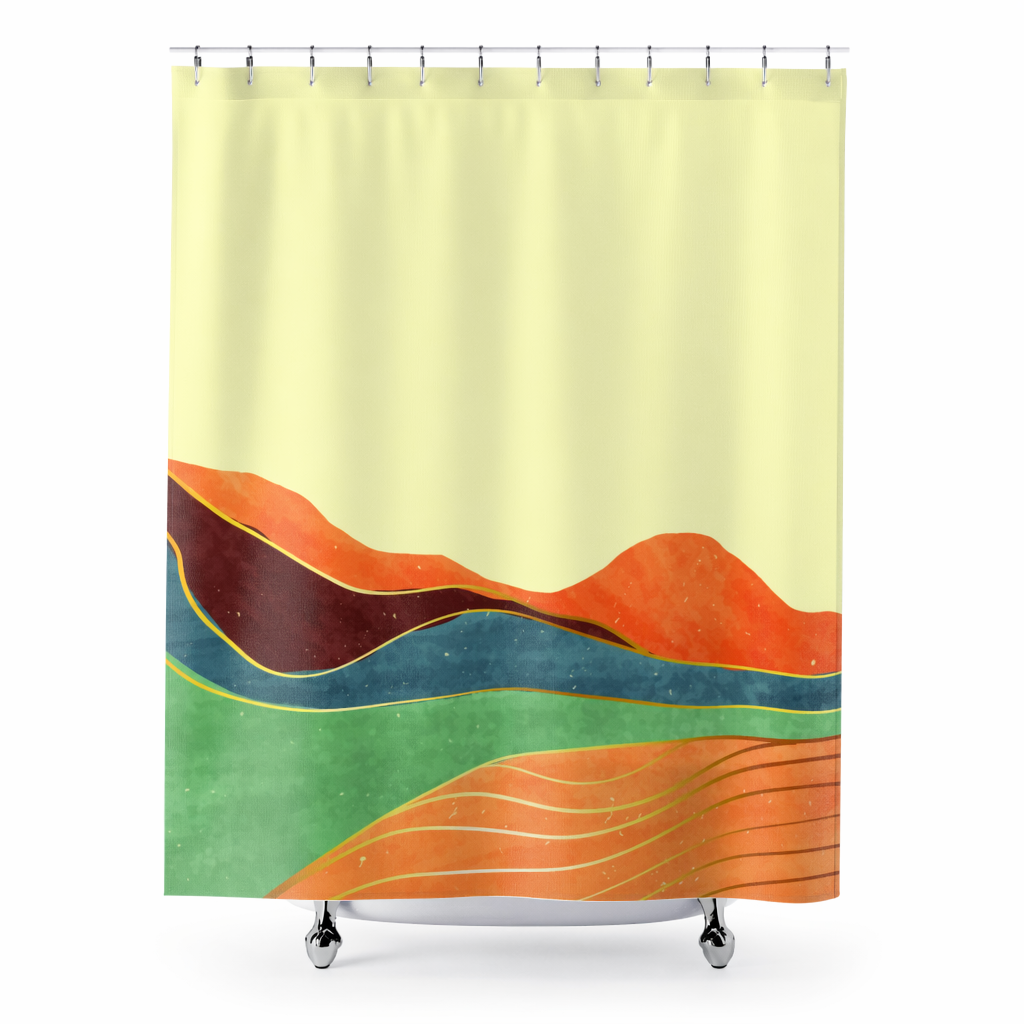 Lemon Tuscan Scenery Bath Curtains Default