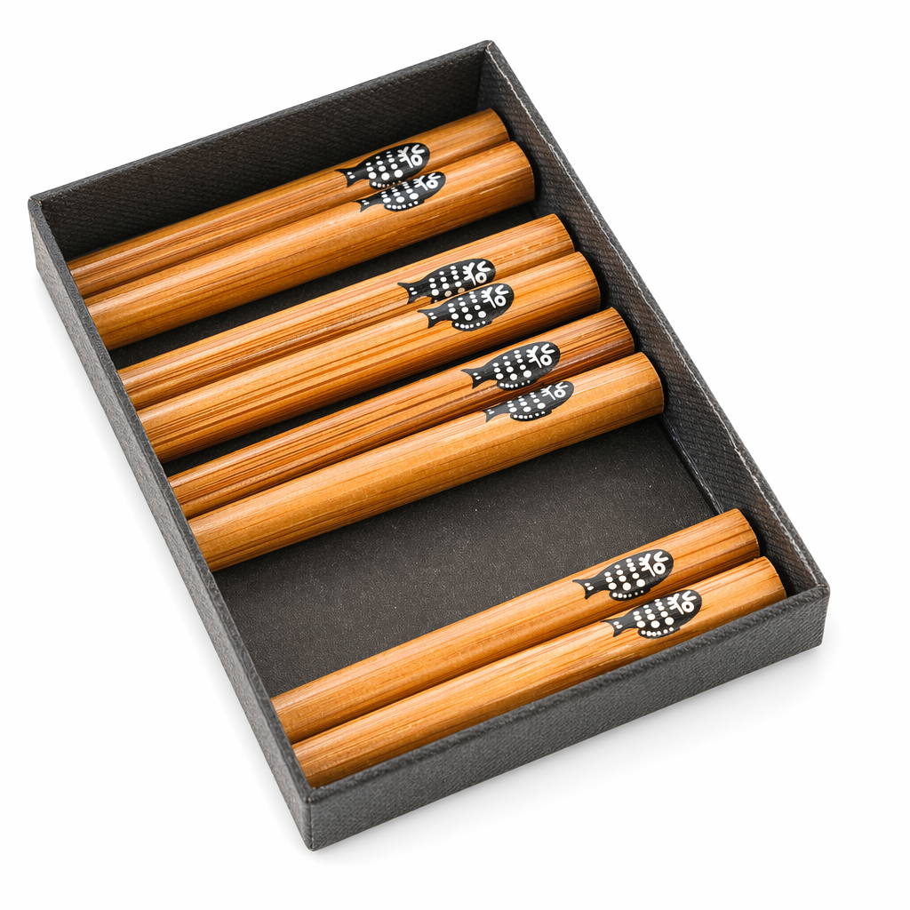 Japanese Wooden Chopsticks Fish Pattern A