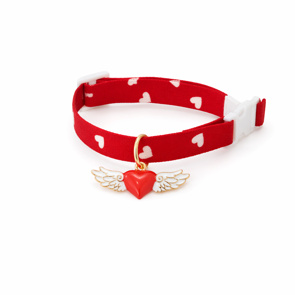 Red Cat Collar with Cute Charm B