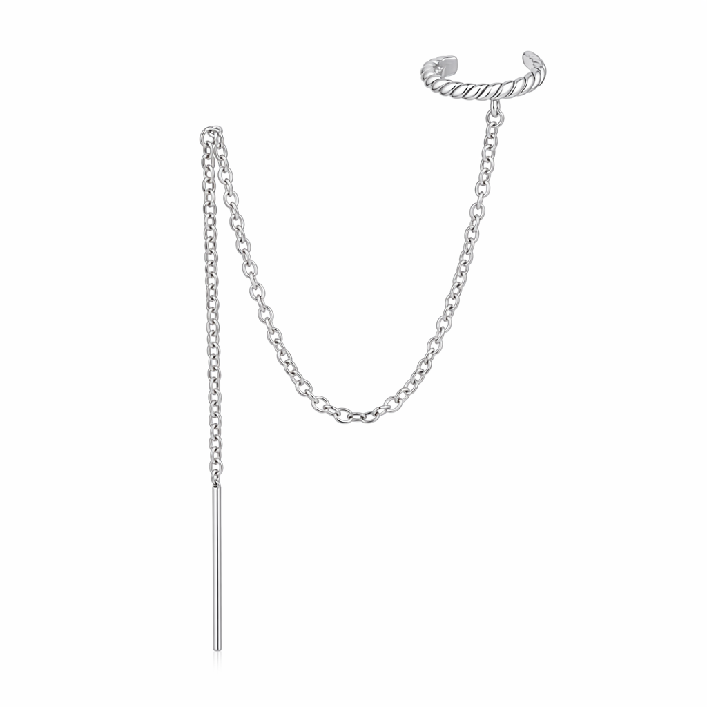 Faux Cuff Clip Drop Earring for a Striking Look Sliver X