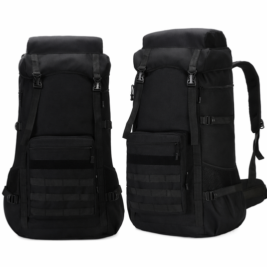 Water-Resistant Military Backpack for Outdoor Camping, 70L Black