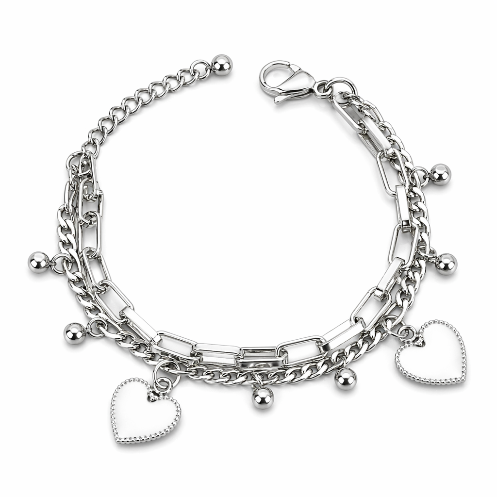 Bohemia Double-Layered Bangle Silver