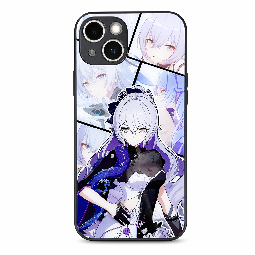 Tempered Glass Phone Case with Characters J