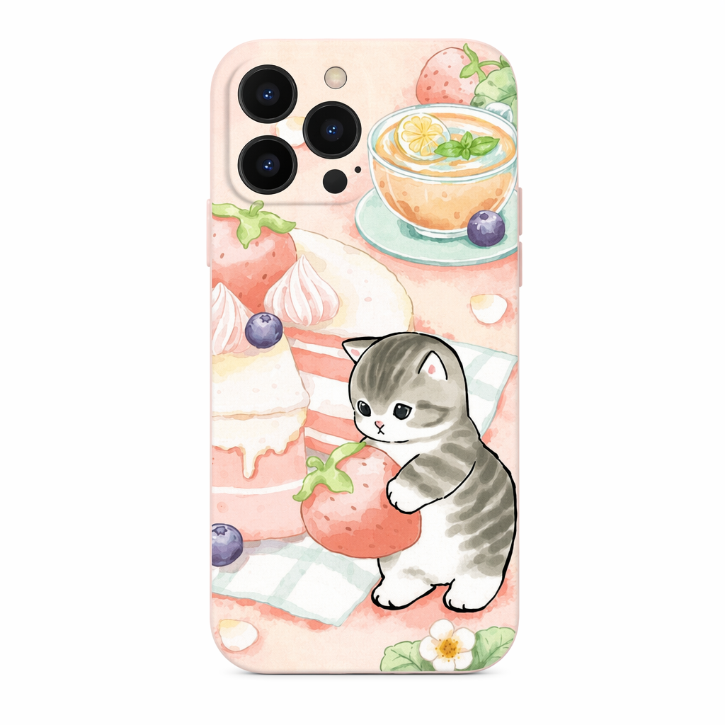 Pastel Cat iPhone Cases with Protection Pink