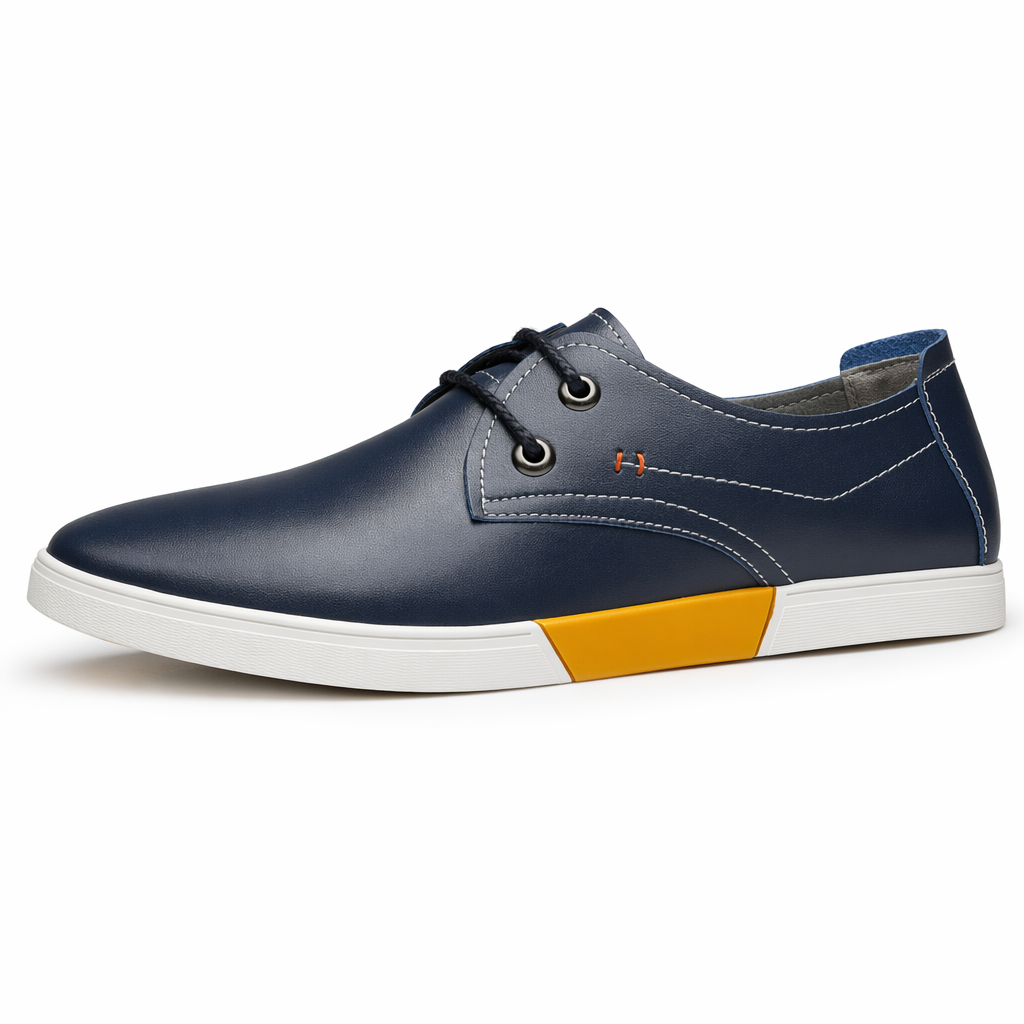 Stitched Men's Lace-Up Casual Footwear Navy