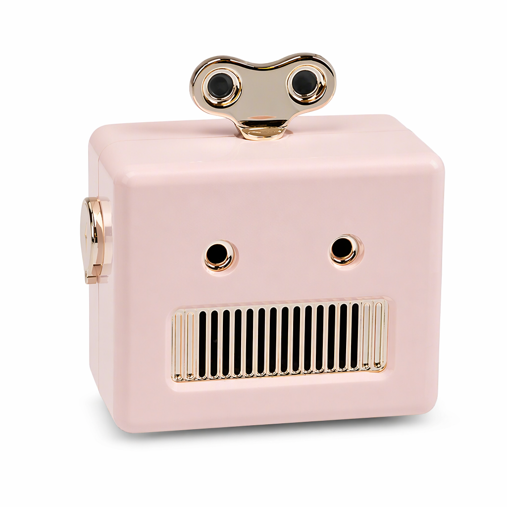 Mini Vintage Bot Wireless Speaker with Mic Pink