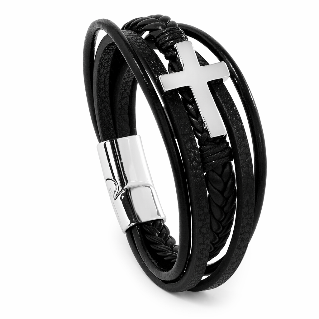 Vegan Leather Bracelet with a Layered Appearance 3