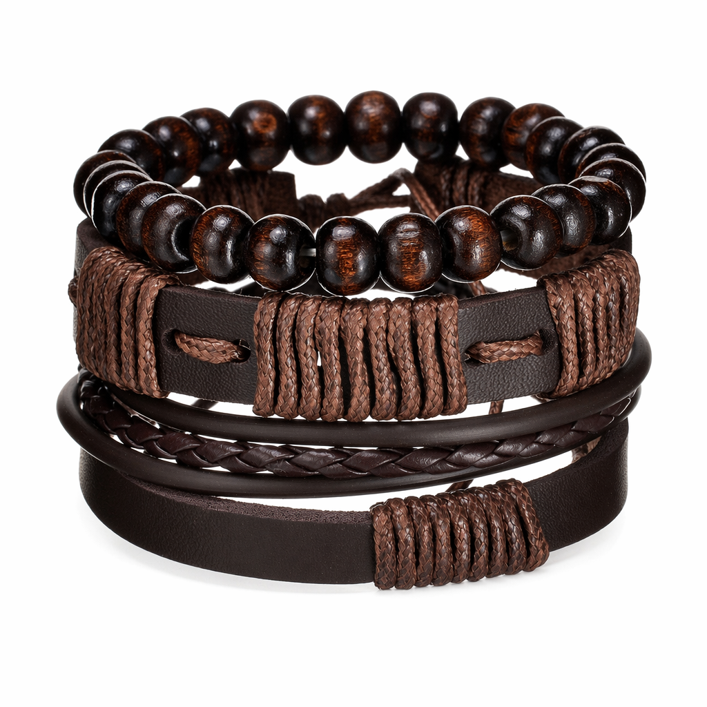 Contemporary Men's Layered Wristband S05
