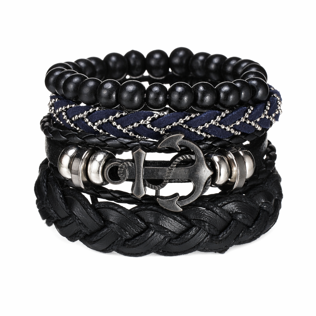 Contemporary Men's Layered Wristband S04